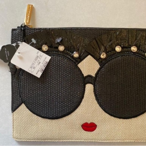 ALICE +OLIVIA Stace Face Woven Embellished Clutch-NEW - Picture 3 of 9